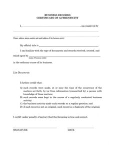 Free Blank Affidavit Of Authenticity Template Doc