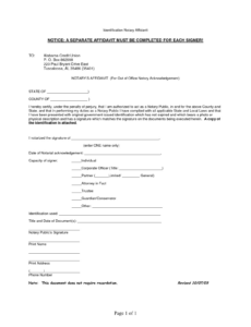 Free Blank Affidavit Of Facts Template