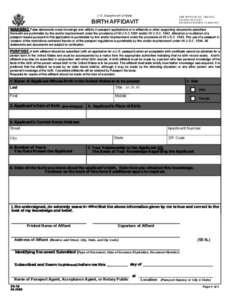 Free Custom Affidavit Of Birth Template Doc