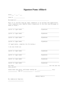 Printable Joint Affidavit Of One And The Same Person Template Excel Sample