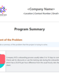 program summary  template by clickup™ training program overview template pdf